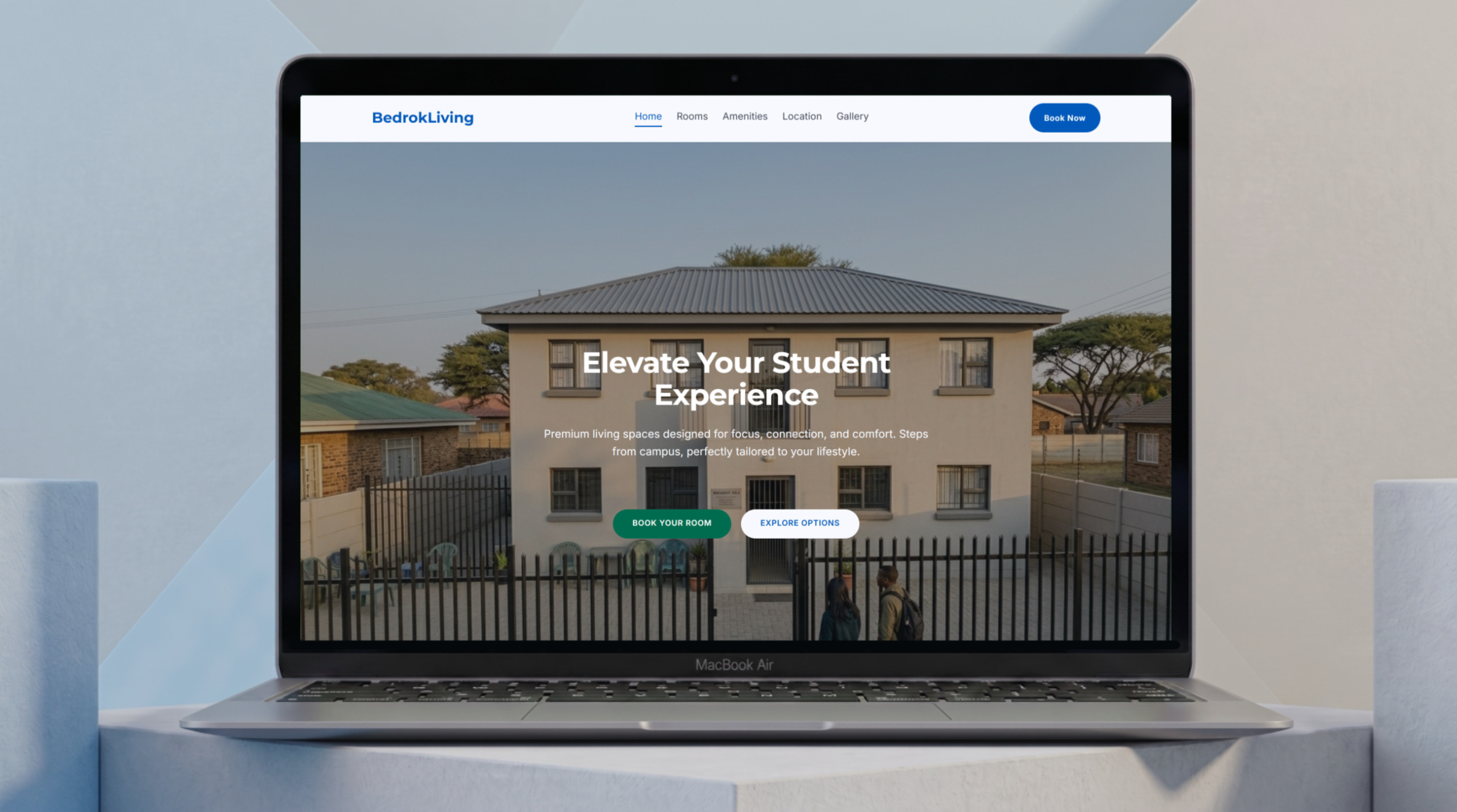 BedrokLiving student accommodation website preview