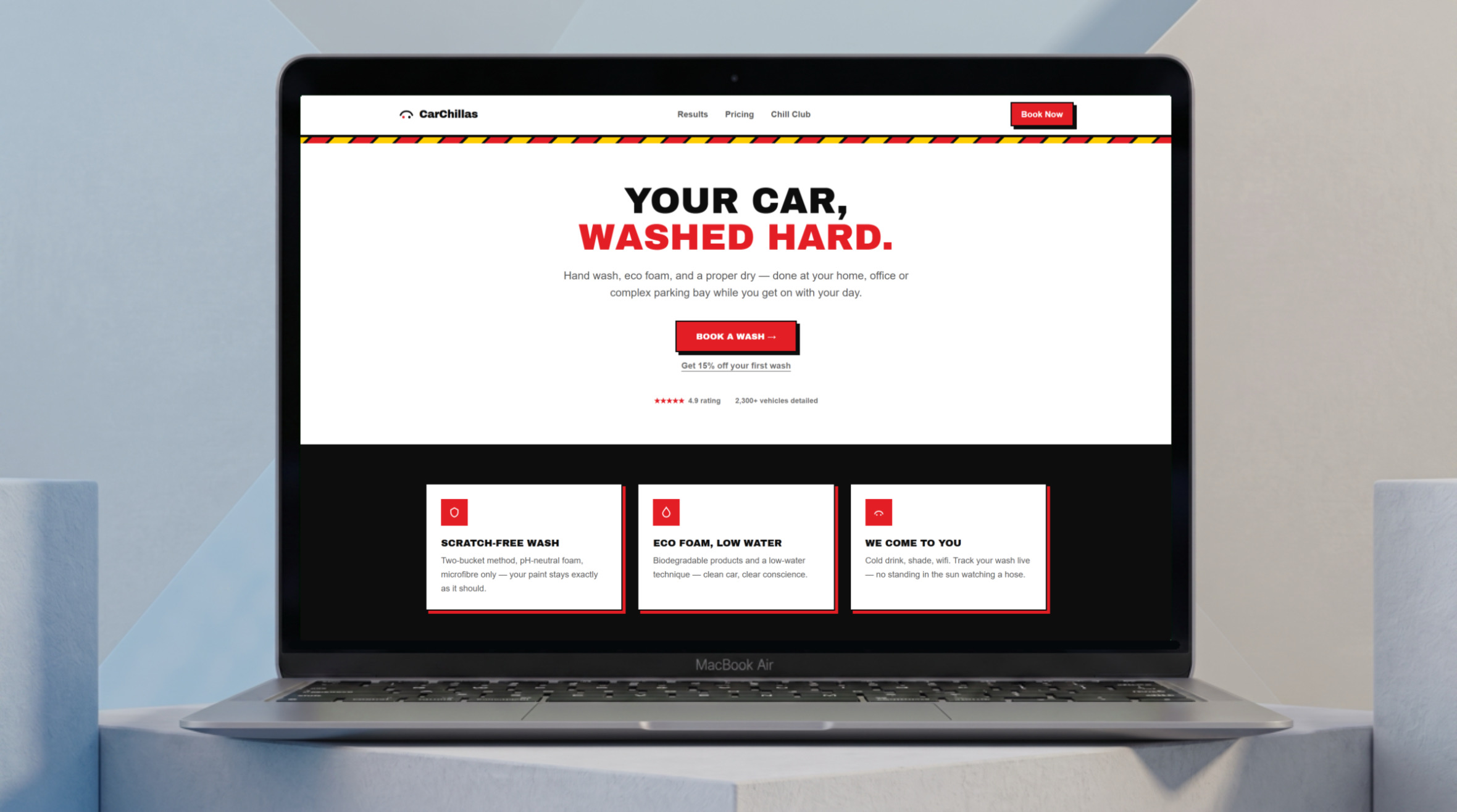 CarChillas mobile car wash website preview