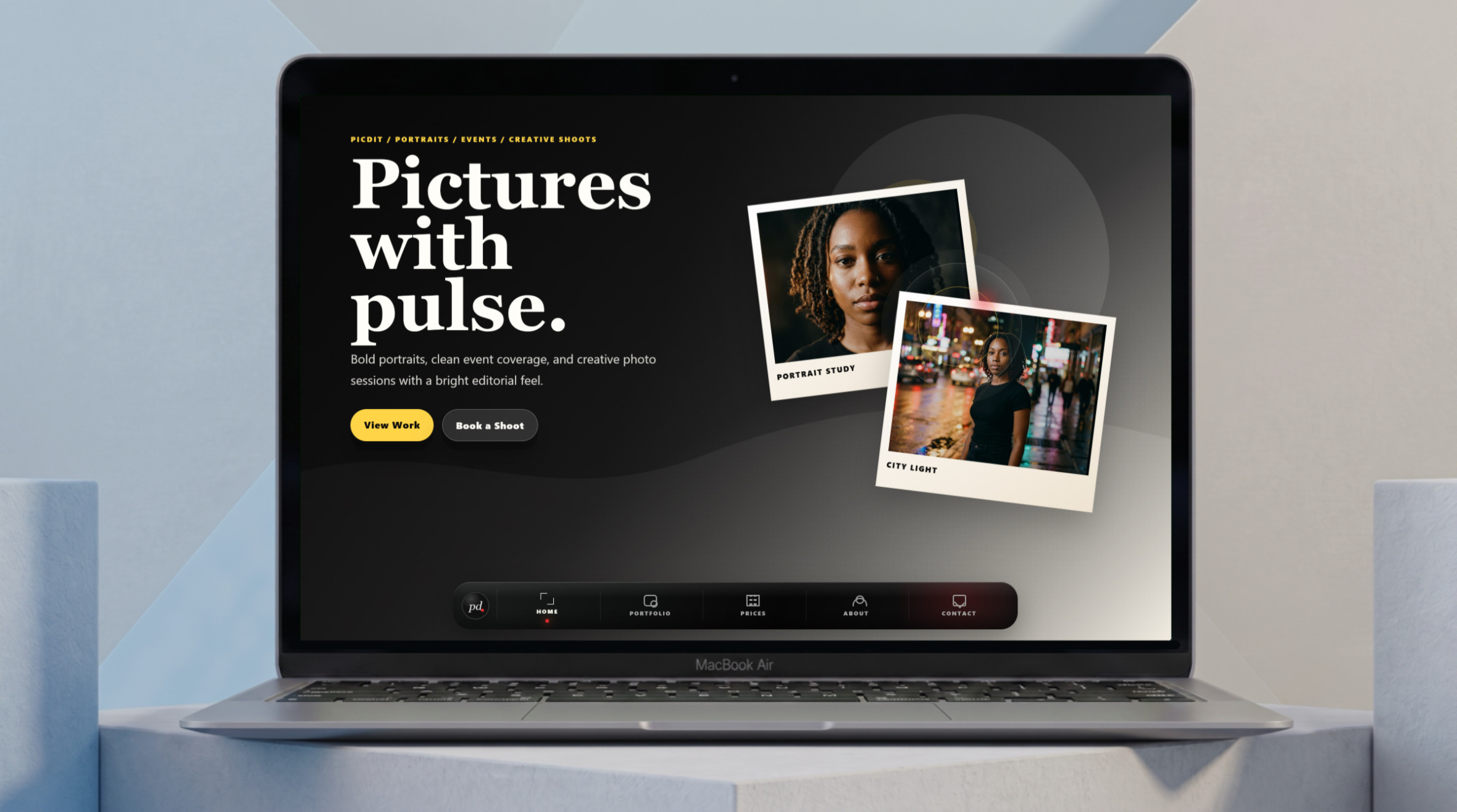 PICDIT photography portfolio website preview